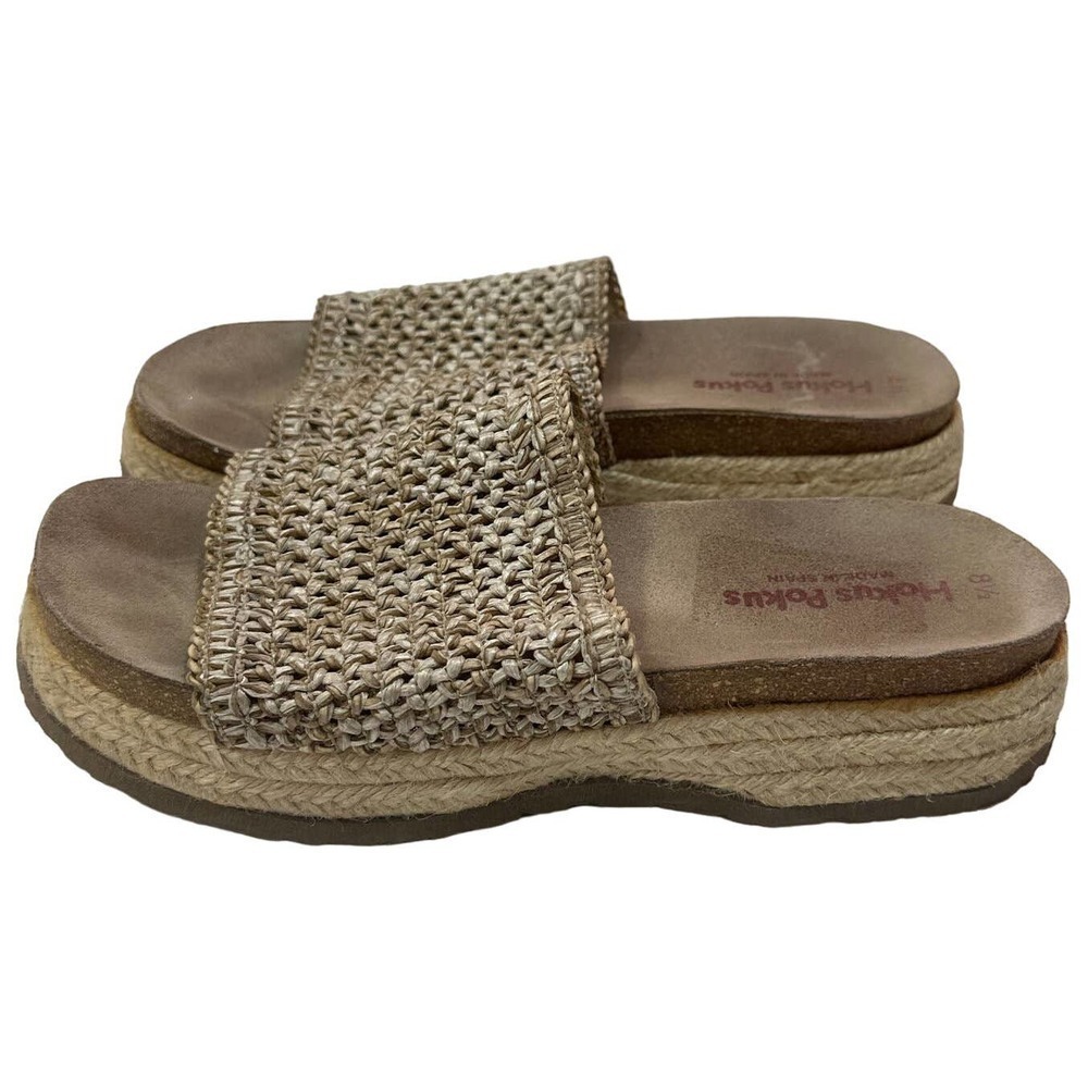 Hokus Pokus Vintage Woven Espadrille Platform Sandal Slides Shoe Size 8.5